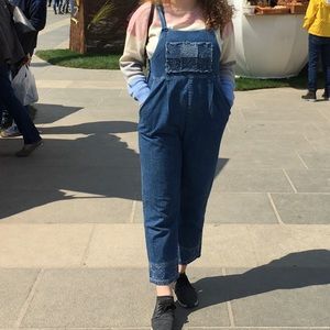 2/$30 Embroidered Denim Maternity Overalls